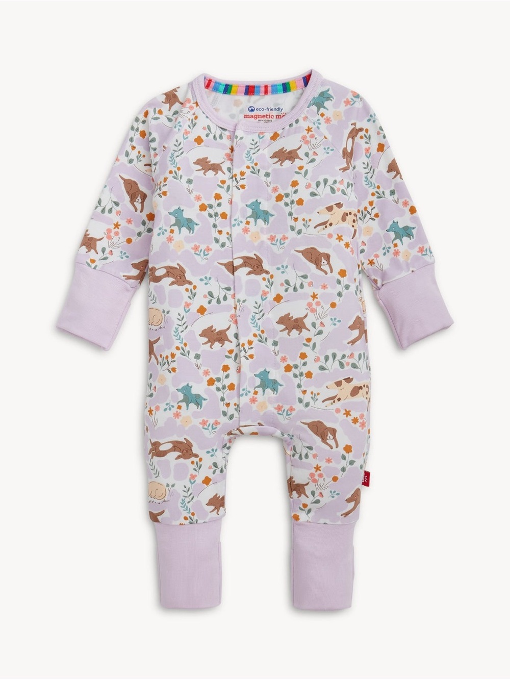 Magnetic Me Lavender Animal Print One-Piece Bodysuit